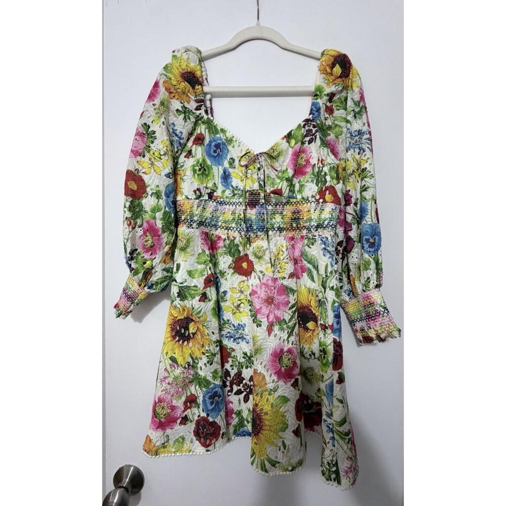 New Alice + Olivia Crawford Sweetheart Floral Mini Dress Sz6 $440 Sunday Stroll